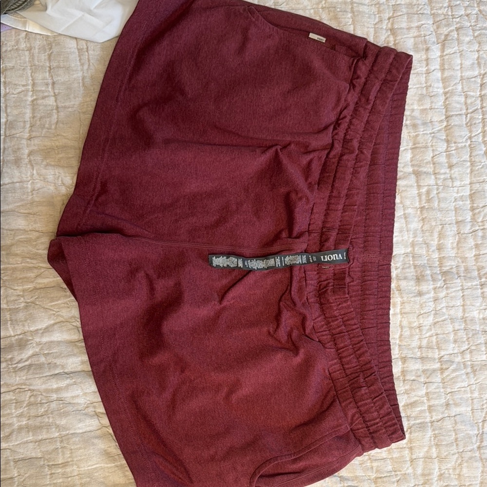 Vuori Women's Athletic Shorts in Maroon